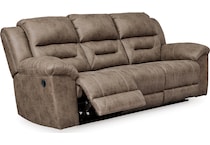 stoneland brown reclining sofa   
