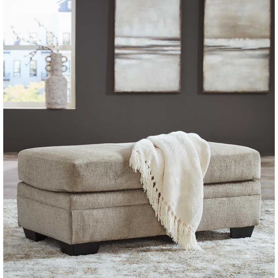 stonemeade taupe ottoman   
