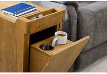 stratton light brown chairside table   