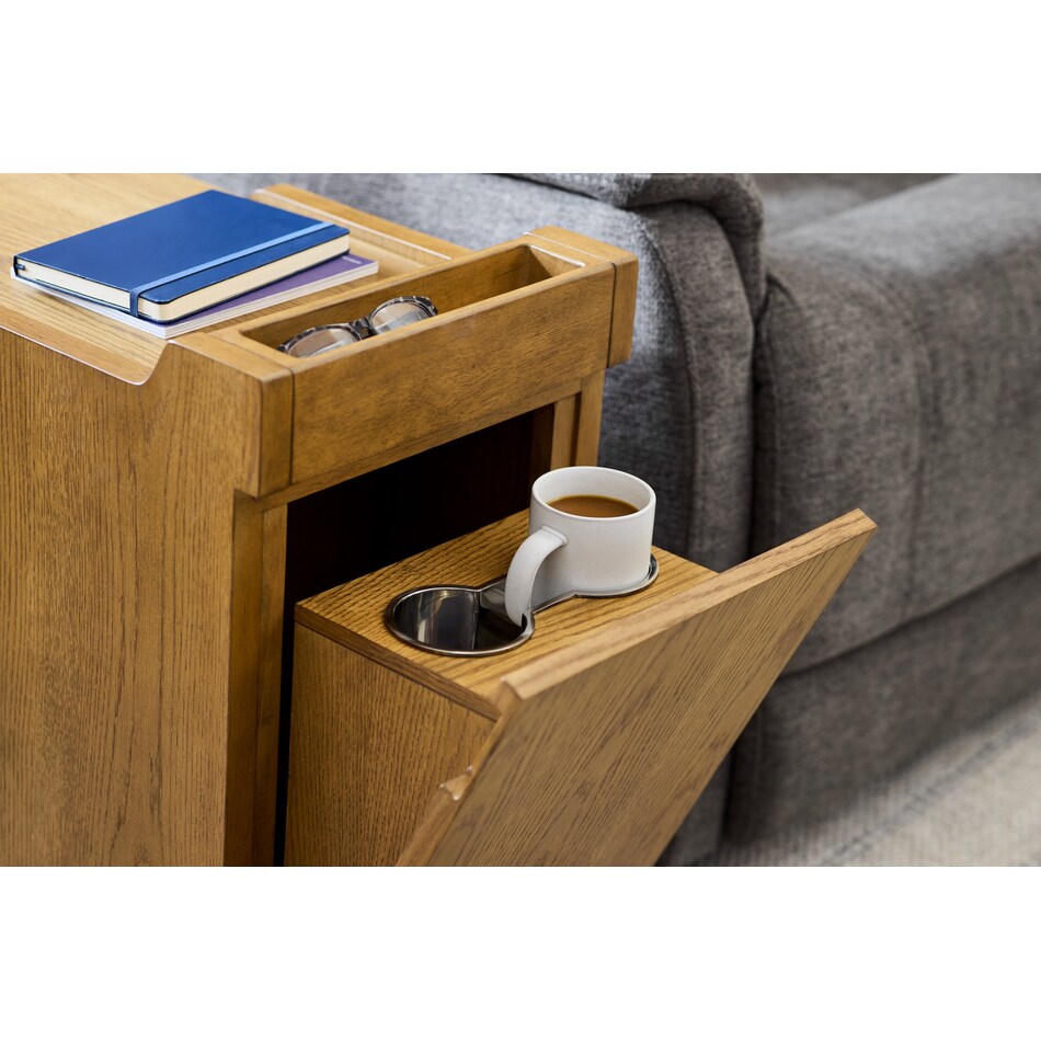 stratton light brown chairside table   