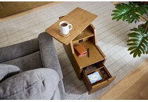 stratton light brown chairside table   