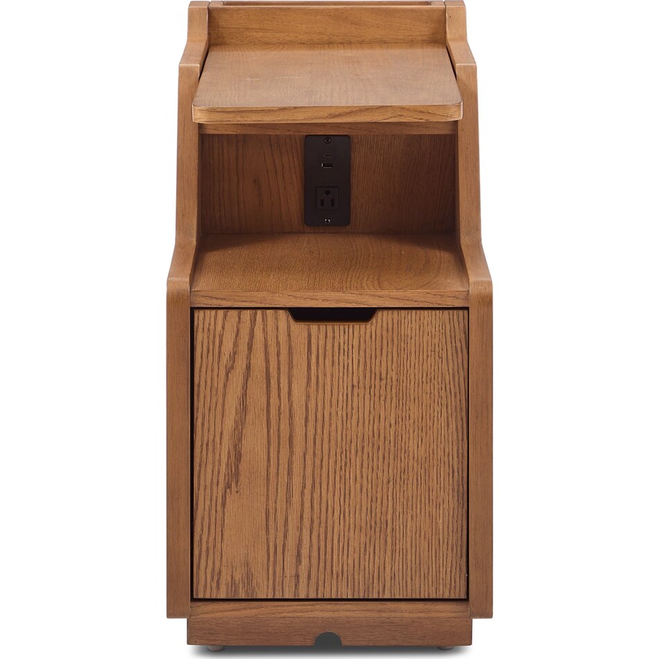 stratton mid brown chairside table   