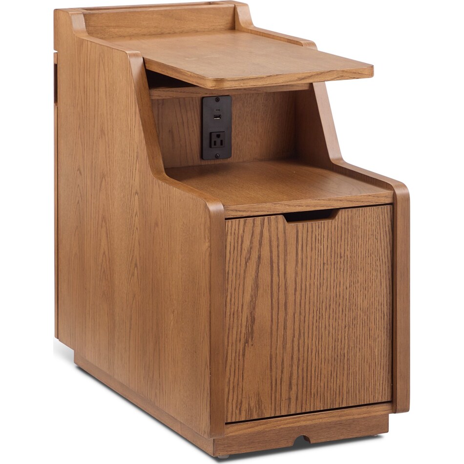 stratton mid brown chairside table   