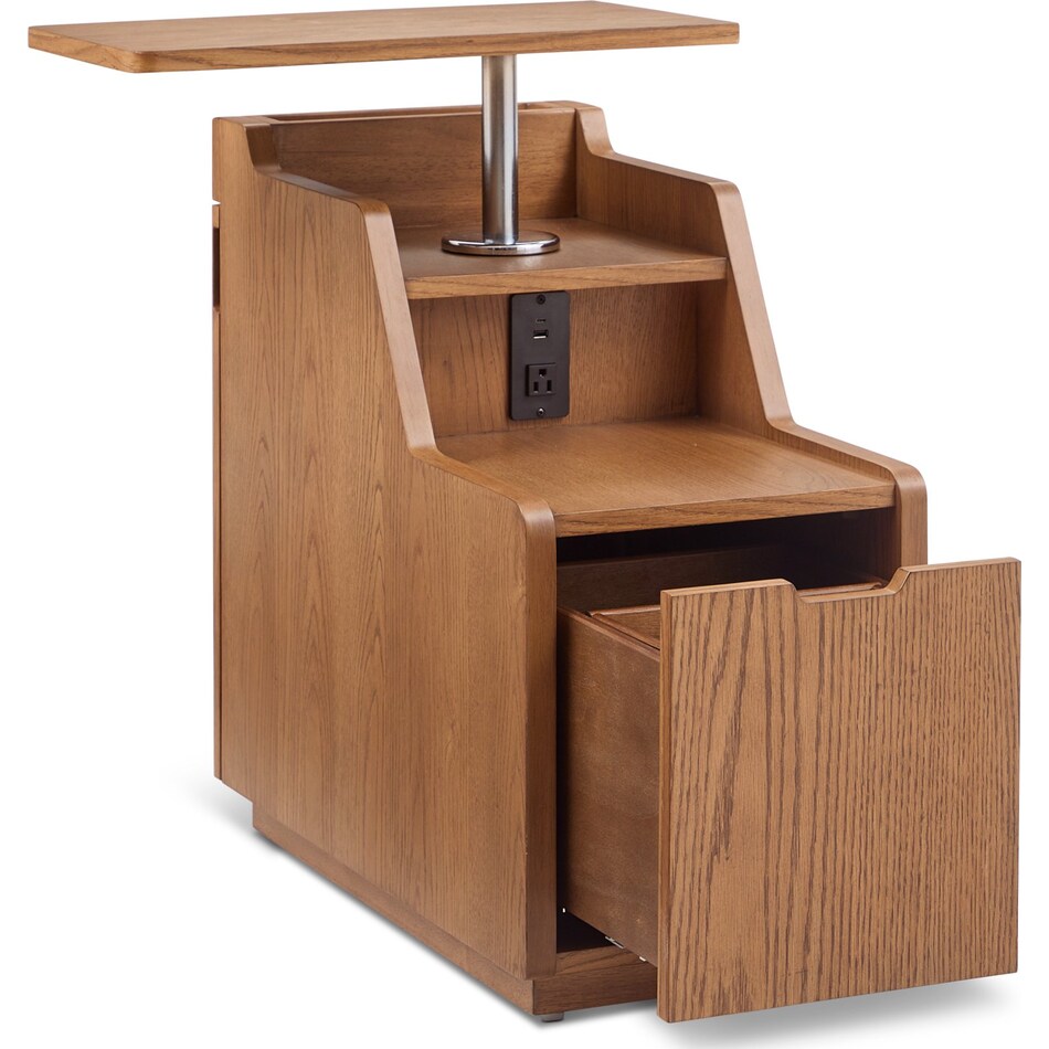 stratton mid brown chairside table   