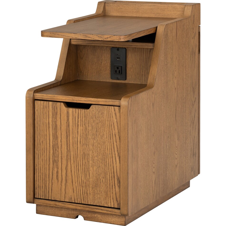 stratton mid brown chairside table   