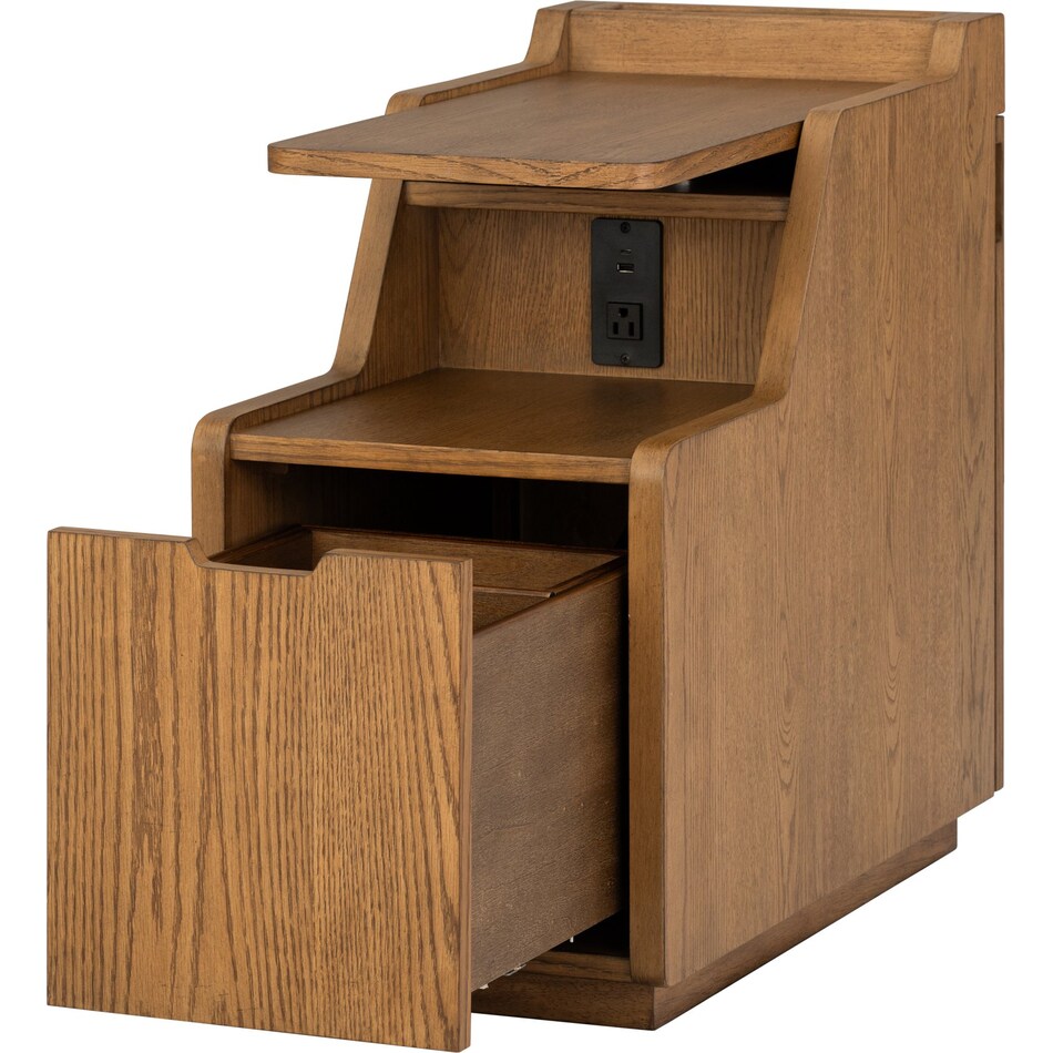 stratton mid brown chairside table   