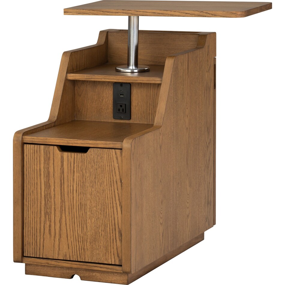 stratton mid brown chairside table   