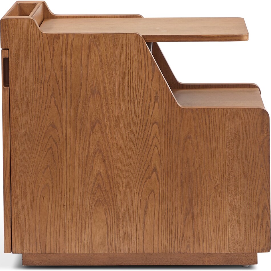 stratton mid brown chairside table   