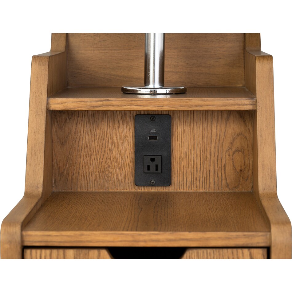 stratton mid brown chairside table   