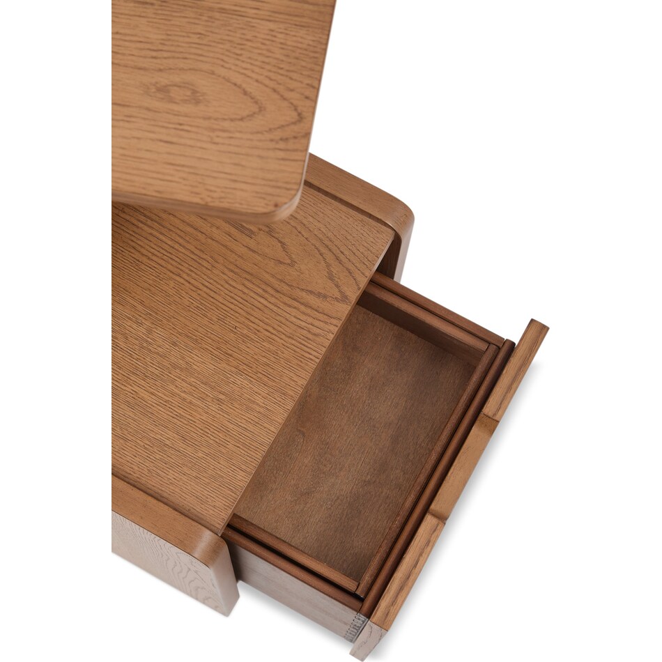 stratton mid brown chairside table   