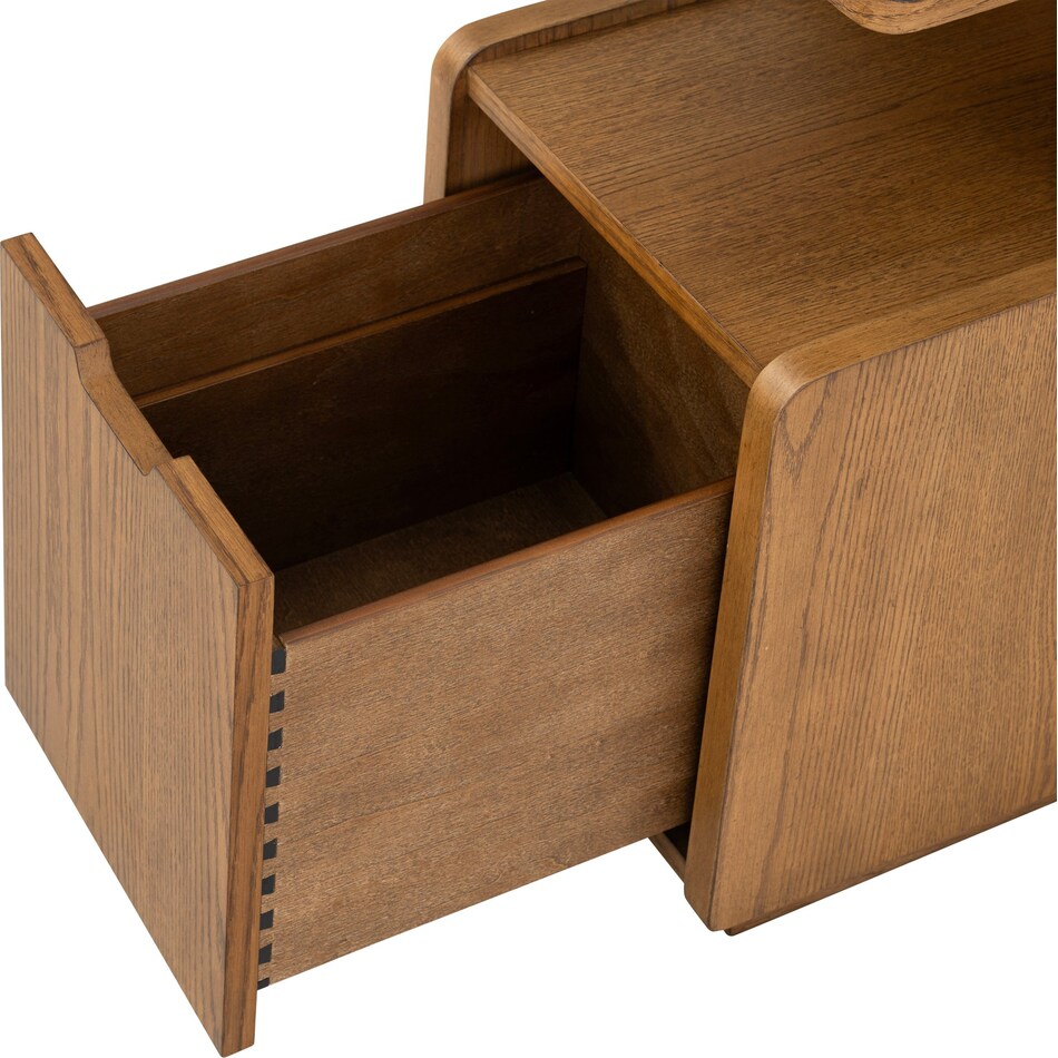 stratton mid brown chairside table   