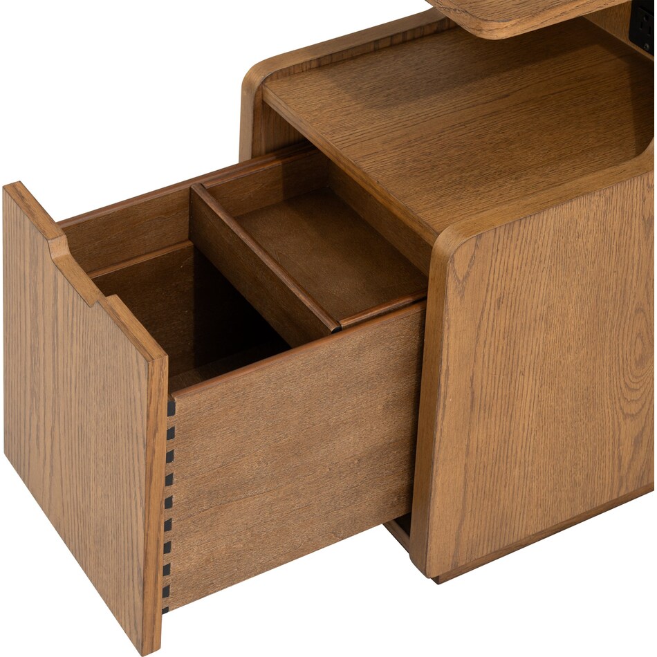 stratton mid brown chairside table   