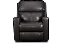 summit black power leather recliner   