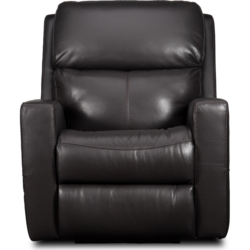 summit black power leather recliner   