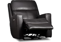 summit black power leather recliner   