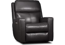summit black power leather recliner   