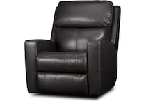 summit black power leather recliner   