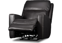 summit black power leather recliner   