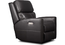 summit black power leather recliner   
