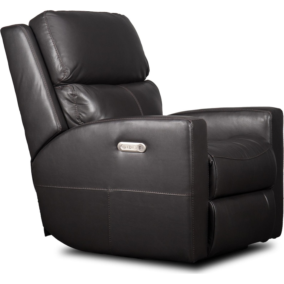 summit black power leather recliner   