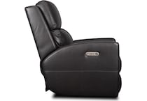 summit black power leather recliner   
