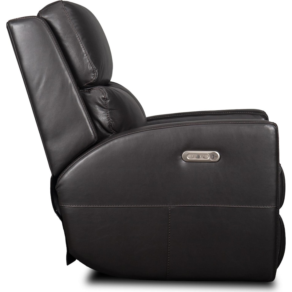 summit black power leather recliner   