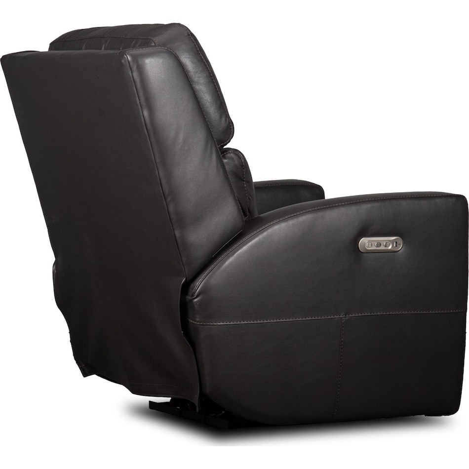 summit black power leather recliner   