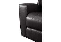 summit black power leather recliner   