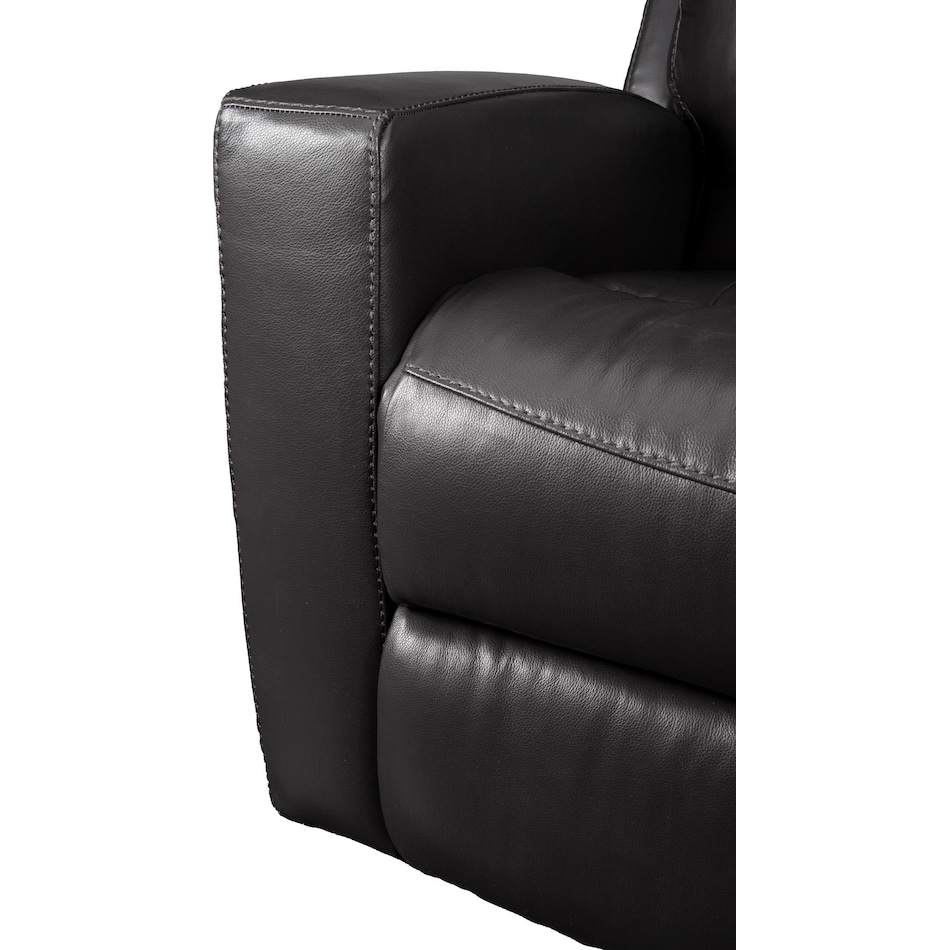 summit black power leather recliner   
