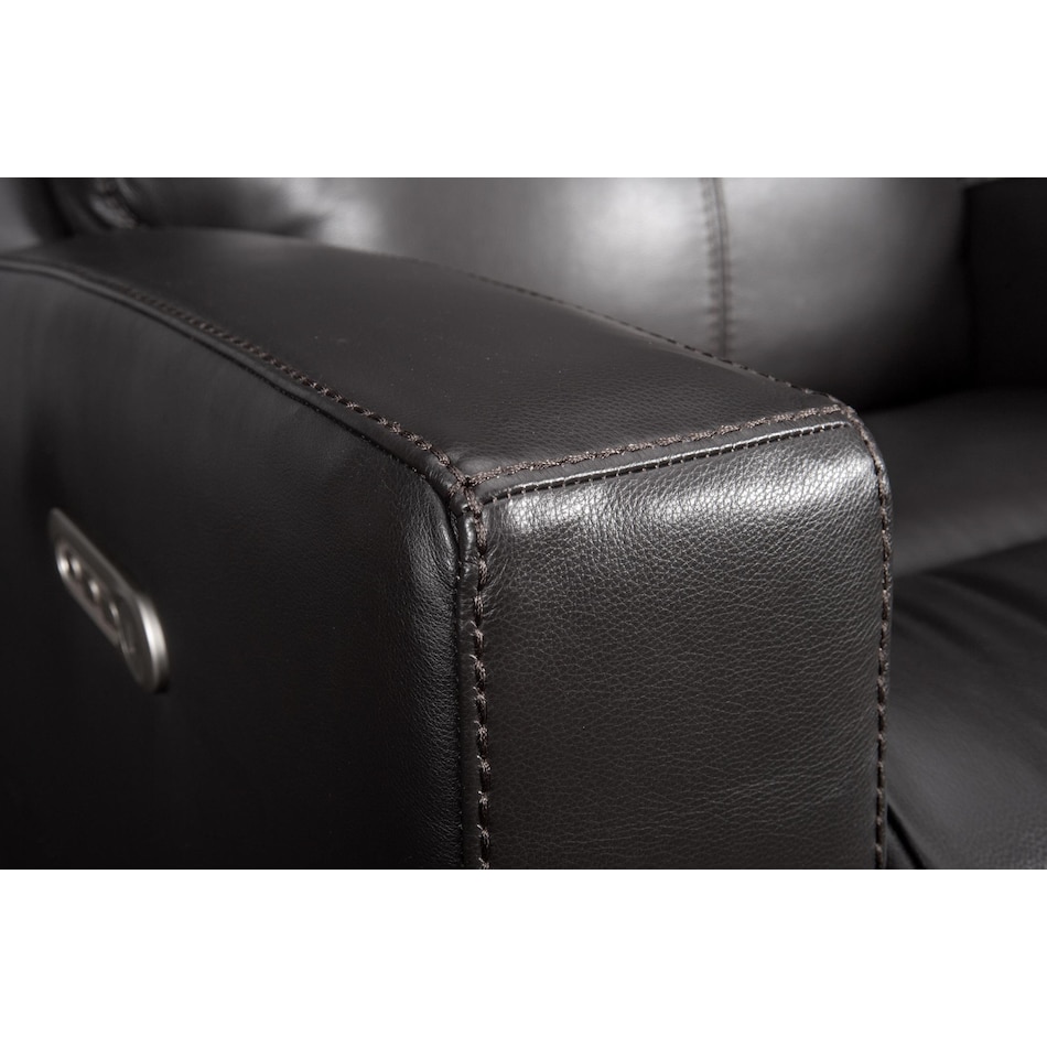 summit black power leather recliner   