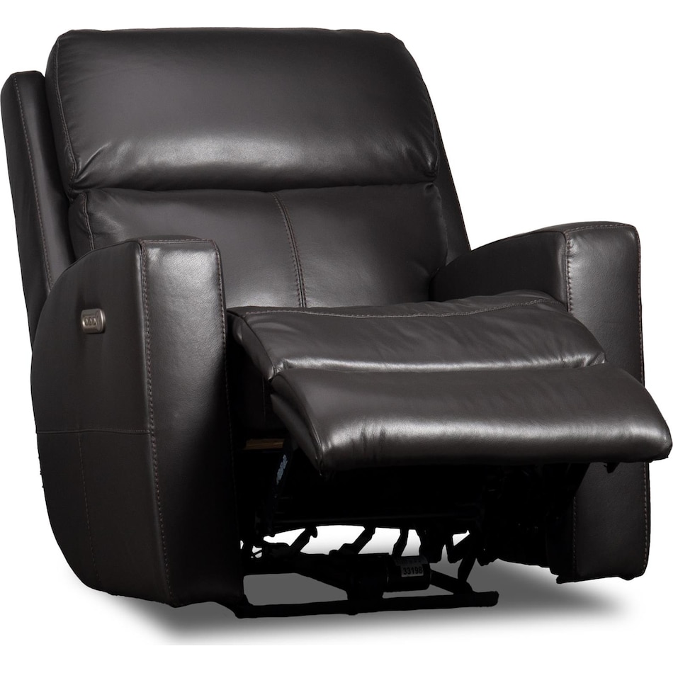 summit grey power leather recliner   