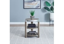 sutton bleached sand chairside table   