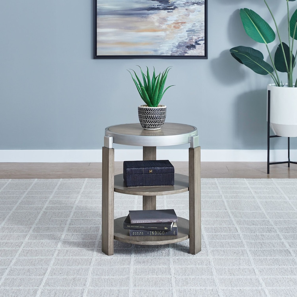 sutton bleached sand chairside table   