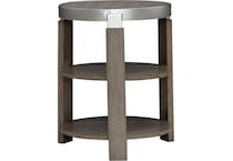 sutton bleached sand chairside table   