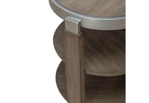 sutton bleached sand chairside table   