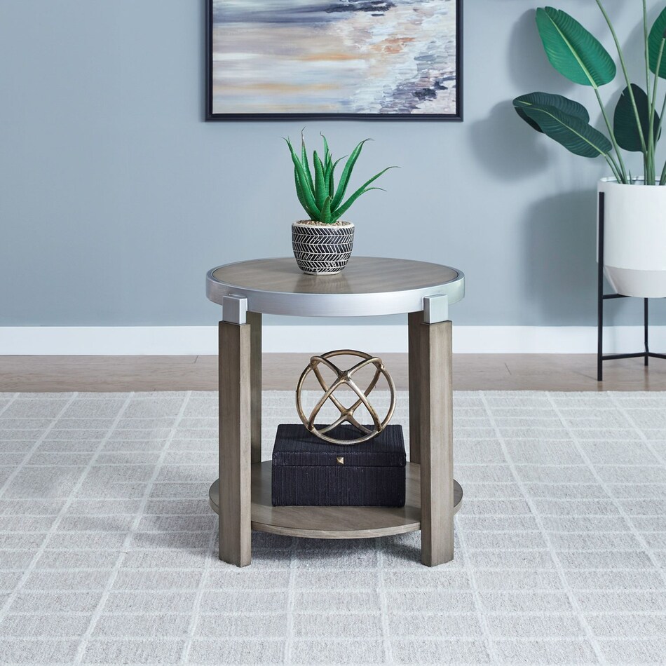 sutton bleached sand end table   