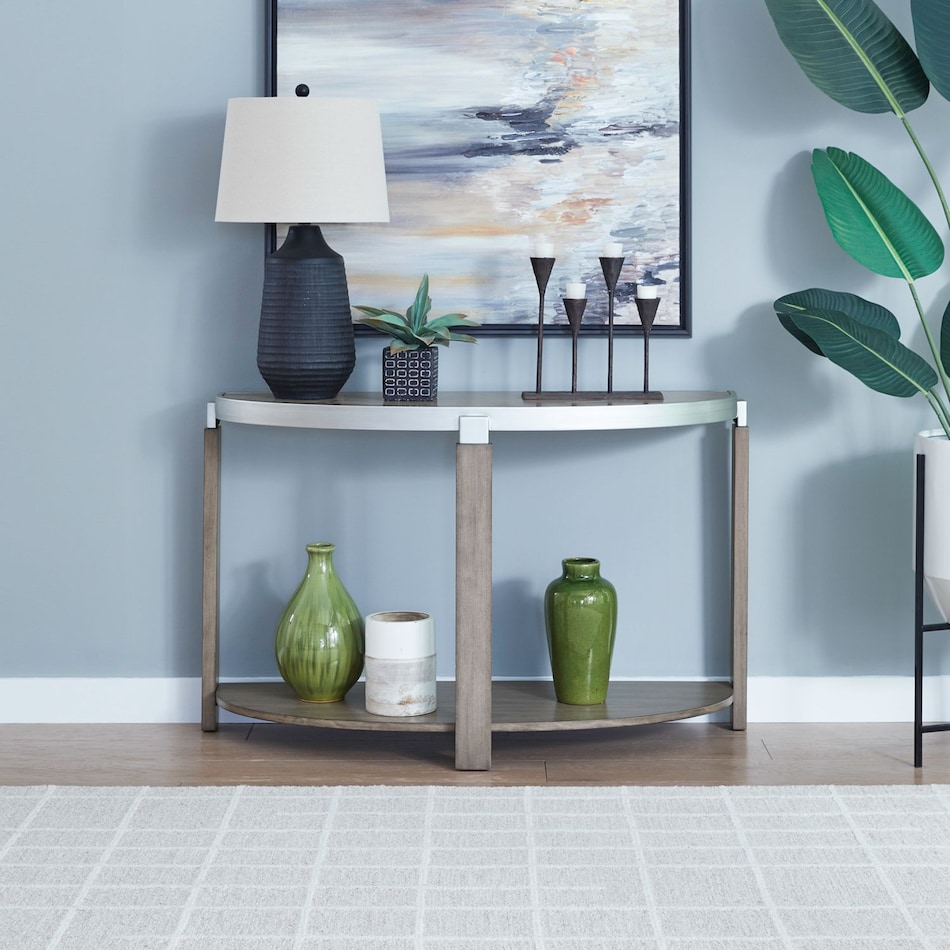sutton bleached sand sofa table   