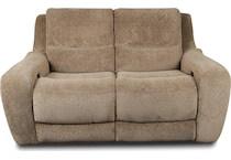 sydney tan power reclining loveseat   