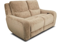 sydney tan power reclining loveseat   