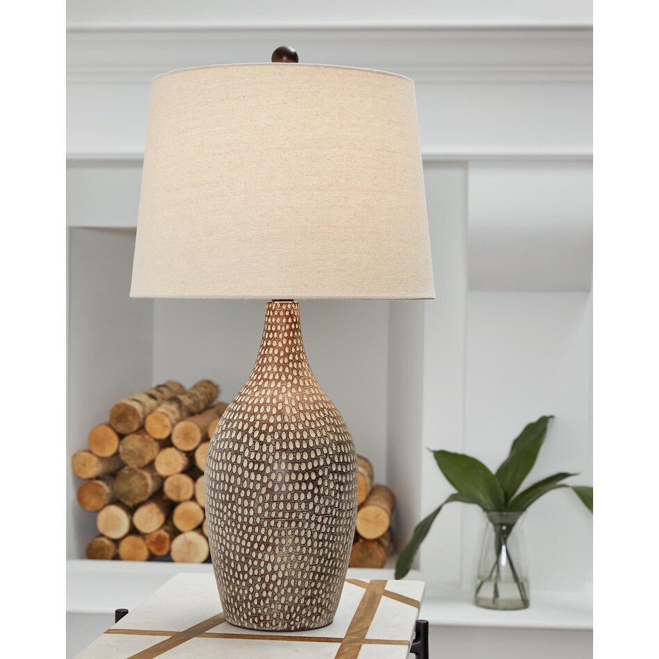 table lamp set of  brown grey lamp pair   