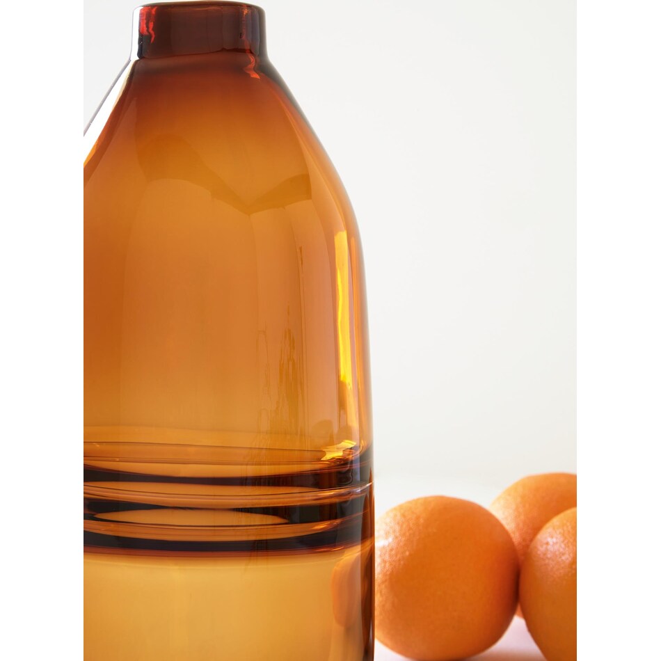 table top amber vase   