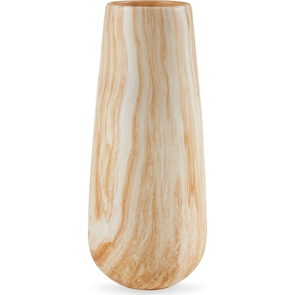 table top tan white vase   
