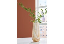 table top tan white vase   
