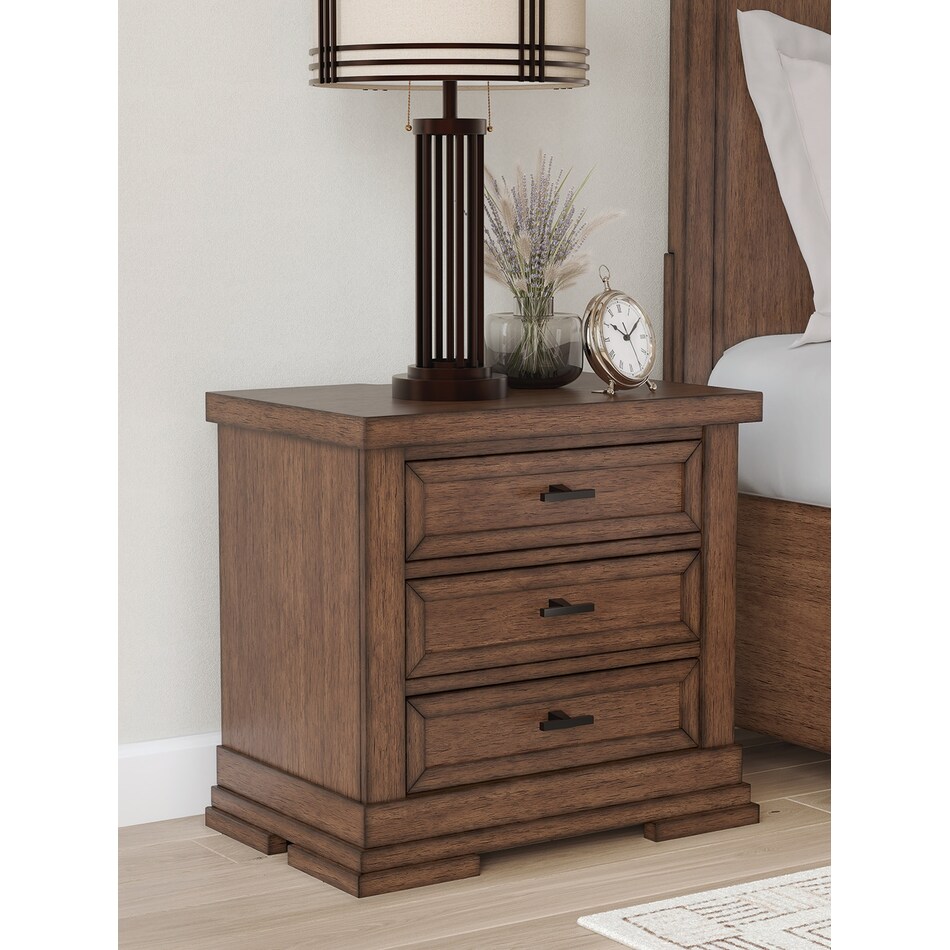 taffenbrook brown nightstand   