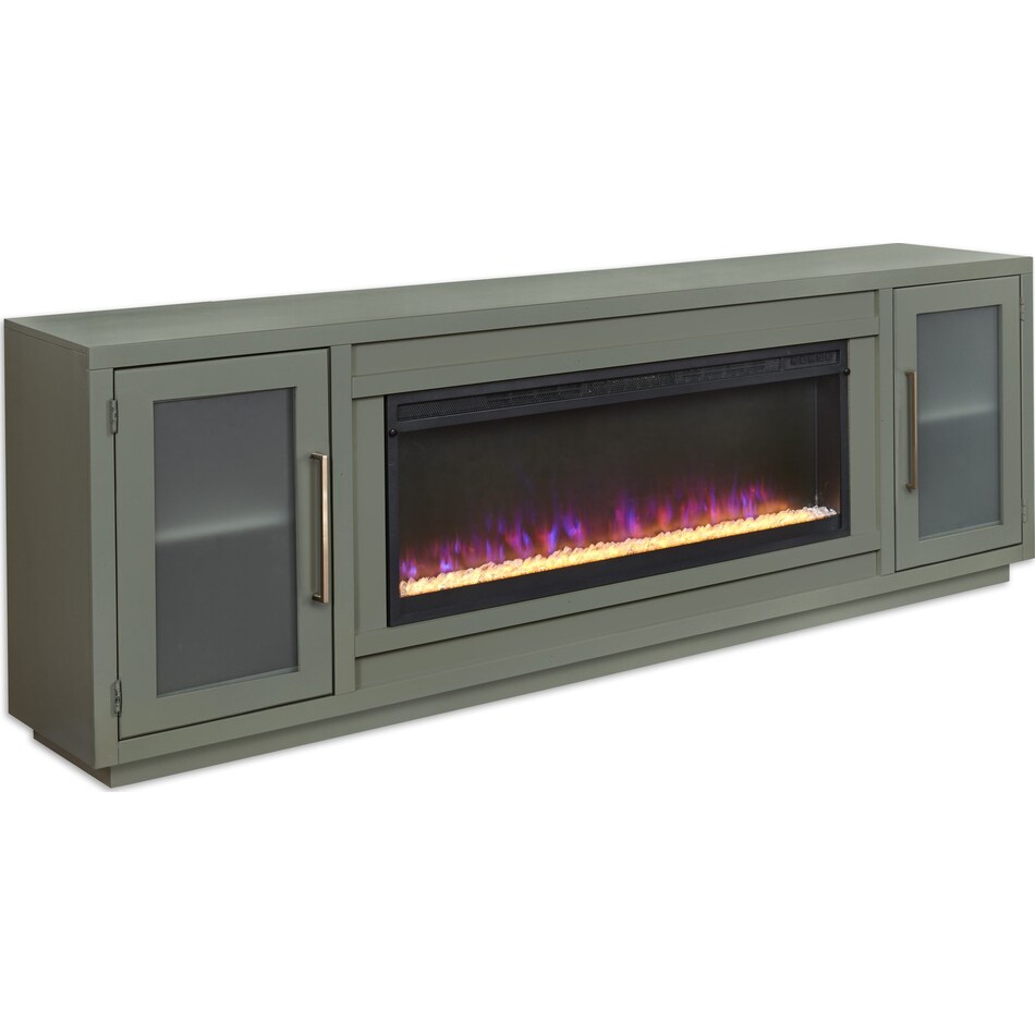 tahlia  sage green fireplace insert   