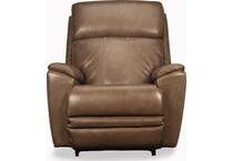 talladega brown power leather rocker recliner   