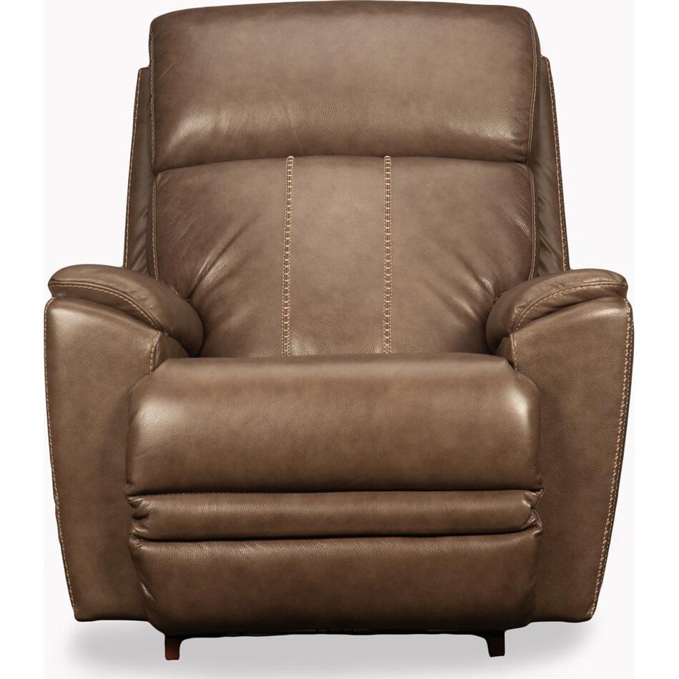 talladega brown power leather rocker recliner   