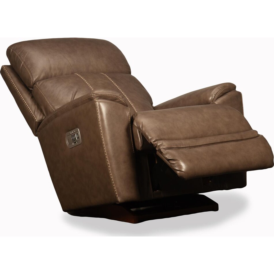 talladega brown power leather rocker recliner   