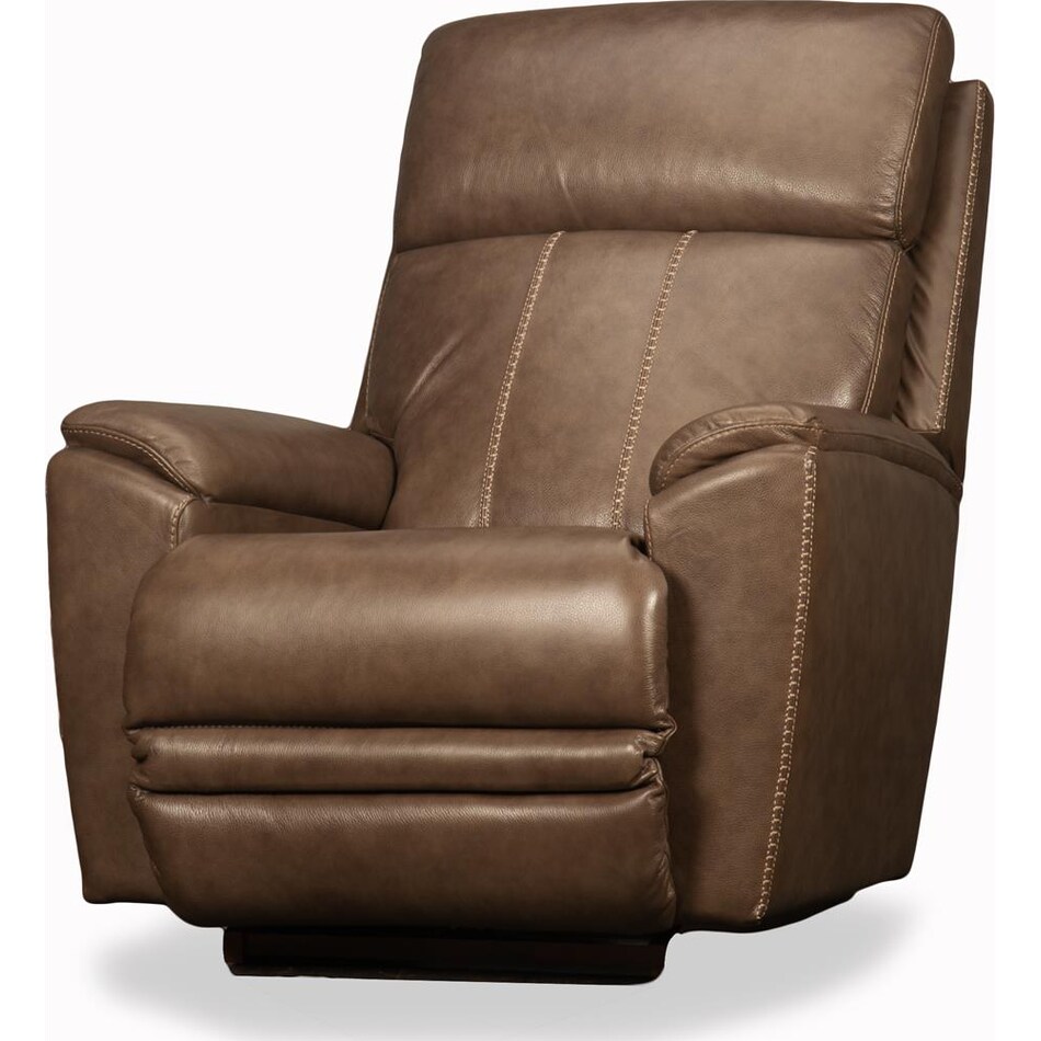 talladega brown power leather rocker recliner   