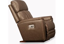 talladega brown power leather rocker recliner   